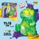 Set for creativity. Drawing by acrylic on the plastic figure "Dinosaurus"