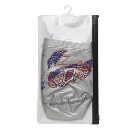 ATEMI Pu 305 swimming cap, fabric with polyurethane coating, silver color, print-4