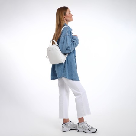 Women's backpack city, Textura, white color-7