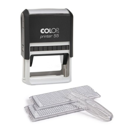 Automatic self-assembled stamp COLOP Printer 55 SET-F, frame, 8/10 lines, 2 cash desks, black