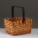 Wicker basket, sequoia, 22x15xh12.5/26 cm, brown