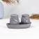 Set for spices Borisov Ceramics "Fog", Solonka, Listen, Stand, Ceramics, Gray