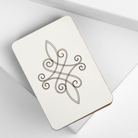 Magnetic needle "Ornament No. 2", 8 × 5.5 cm, beige color-1