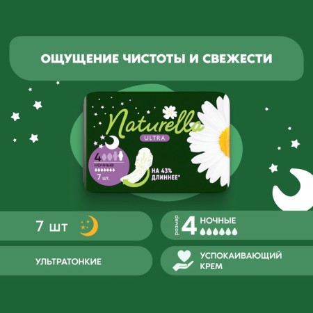 Female Hygienic gaskets "Naturella" Night Single, 7pcs/UD