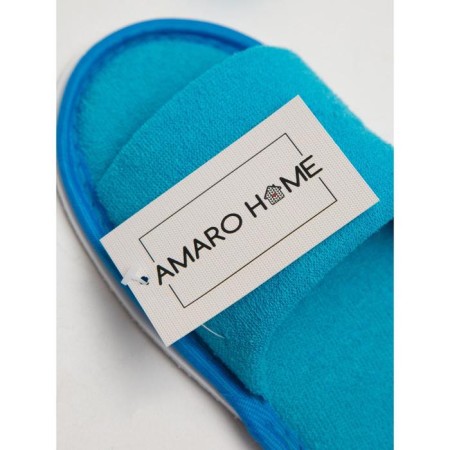 Women's slippers open nose, size 39-41, turquoise color-7