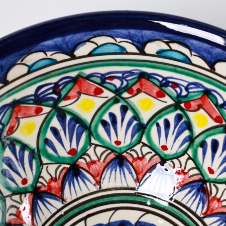 Rishtan ceramics "Patterns", 18 cm, large, blue-2