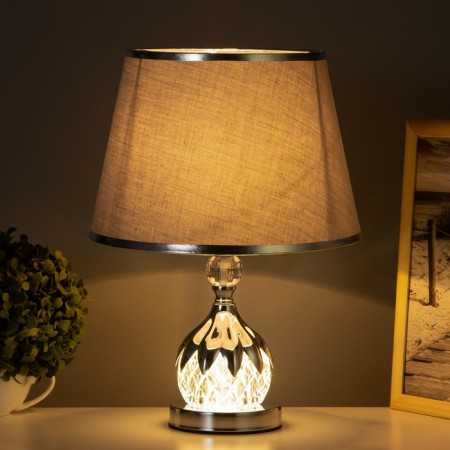 Eleanor desktop lamp 1x40W E27+backlight, chrome 27x27x45cm-1