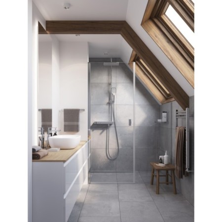 Cersanit Vivo shower system, thermostatic button, with pounds, 3 modes, chrome-3