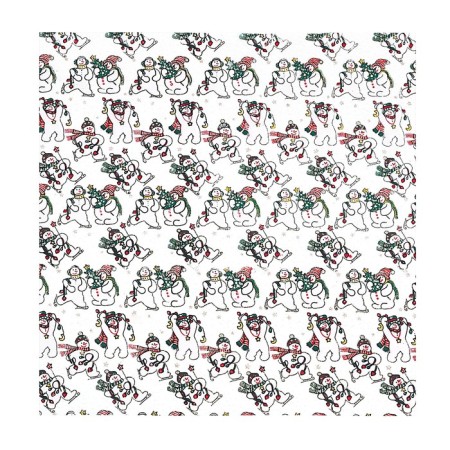Blue Snow Snow Snowmen, 50 x 50 cm, organza-2