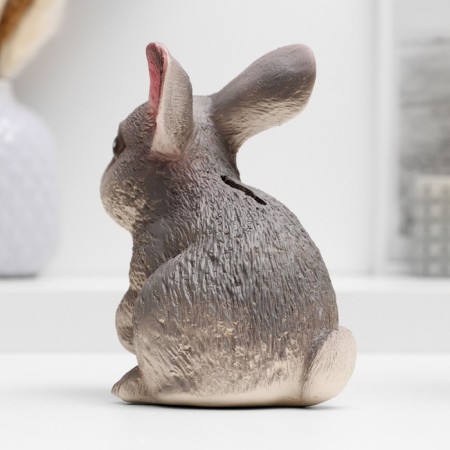 Piggy bank "Rabbit Gray" 10x8x12cm-2