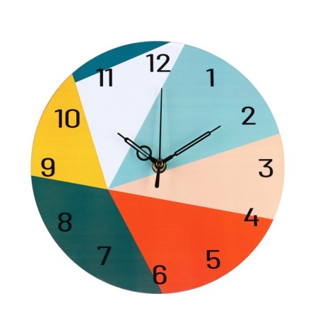 Wall clock, series: interior, "geometry", discrete move, d-23 cm