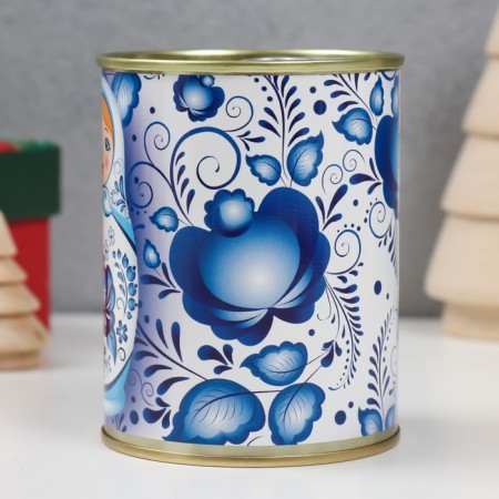 Pigger Bank Metal "Matryoshka Gzhel"-2