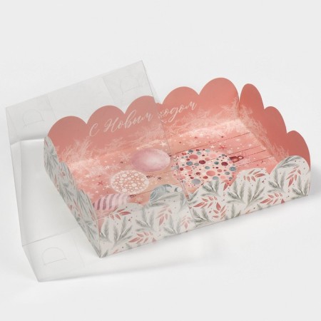 Gift box with PVC lid "Direct pink", 20 x 30 x 8 cm, new year-5