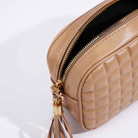 Cross-Bodi Bag on a zipper, beige color-5