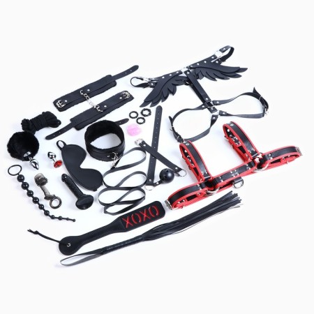 Erotic set of BDSM Oka-Khpoki "for two", 20 objects, black-12