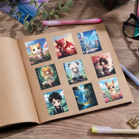 Set of paper stickers "anime", 10 pieces, 11 x 15.5 cm-9