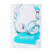 College-wiper in a solid cover 7BC, A4, 80 sheets, headphones, a cage block, matte lamination, selective varnish