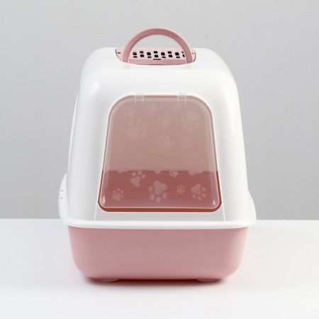 Lexi cats toilet closed white/pink 50.5 x 39 x 41 cm-1