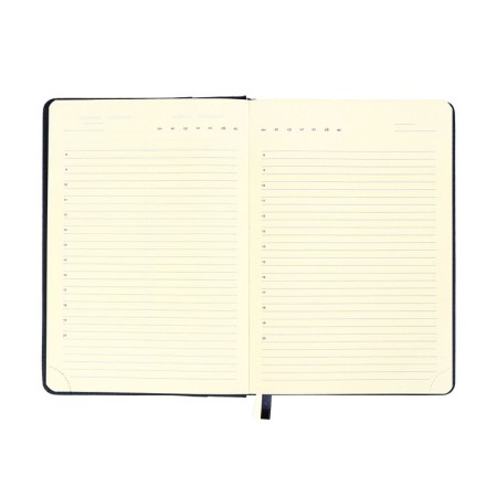 The diary is low, A5 160 sheets, leatherette, DEVENTE. Klint, a solid cover with foam rubber, pocket, lies, block 70, blue-11