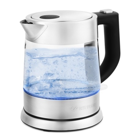 Electric kettle KitFort KT-647, glass, 1 l, 2200 watts, adjustment t °, silver