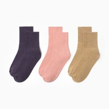 Set of women's socks KAFTAN BASE 3 pairs, p. 36-39 (23-25 ​​cm) lilac/Rozov/Bezh