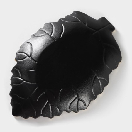 Dice dish of the Golden Leaf, 26.5 × 18 × 3.5 cm, black color-3
