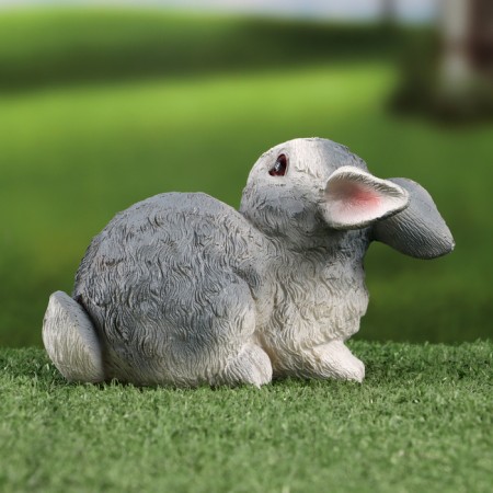Garden Figure "Bunny Gesti" 14x7x11cm /// Gray-2