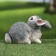 Garden Figure "Bunny Gesti" 14x7x11cm /// Gray