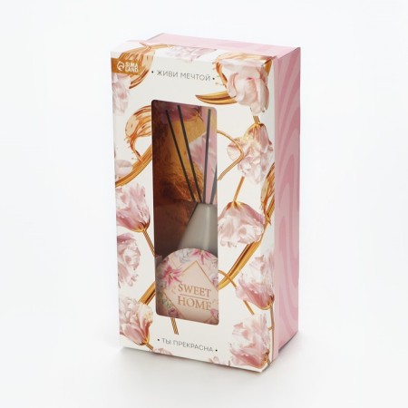 The aromatic diffuser in the set with the vase “Live Dream”, Flower aroma, 9.2 x 7.7 x 20.8 cm.-8