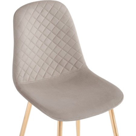 Stol on a metal frame DABL Metal/velor, gold/beige 44x53x86 cm-4
