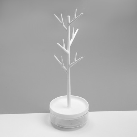 Universal "tree" stand with a place for storage, 14 × 5.5 × 35 cm, white color-2