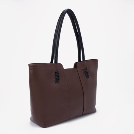 Zipper bag with zipper, brown color-1