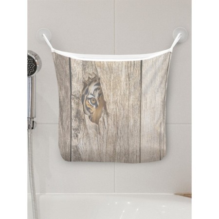 Organizer in a bathtub on the suction cups "Peeping danger", for storing toys and trifles, size 33x39 cm