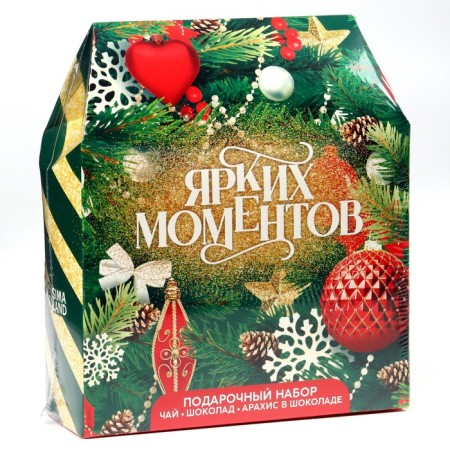 New Year's gift “Happy New Year”: black tea, chocolate, peanuts in the glaze-10