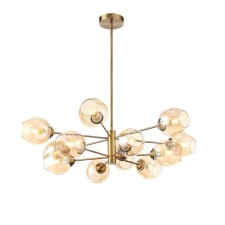 Suspension lamp ST LUCE. SL1500.203.12. Fovia. 12x40 watts, E14, 75x75x57 cm, golden color