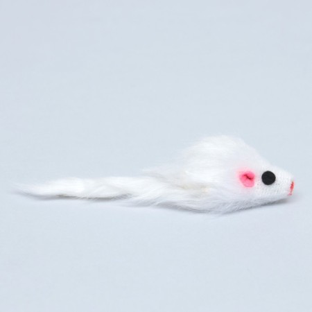 Artificial fur mouse, 5 cm, white-2