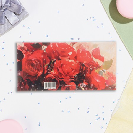 Money envelope "Happy holiday!" Red roses, 16.5 x 8 cm-2