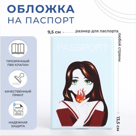Cover for passport, blue color