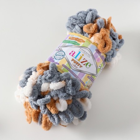 Yarn "Puffy Color" 100 % micropoliester 9m/100g (6395)-1