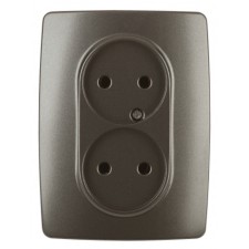 2x2p socket, 16A-250V, IP20, era12, bronze