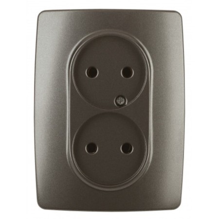 2x2p socket, 16A-250V, IP20, era12, bronze
