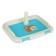 Dog toilet 46.5 x 35.5 x 5.5 cm, with a removable side, grille and column, blue