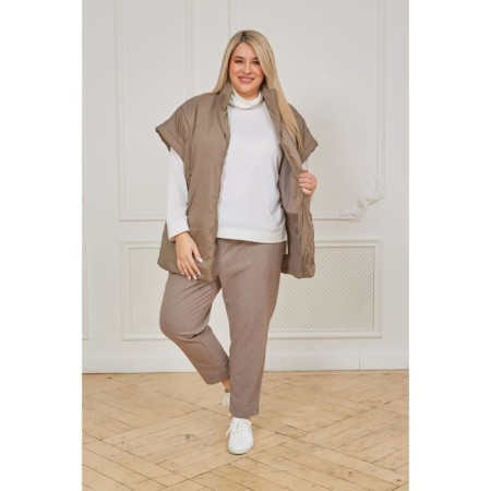 Women's vest, size 58, beige color-3