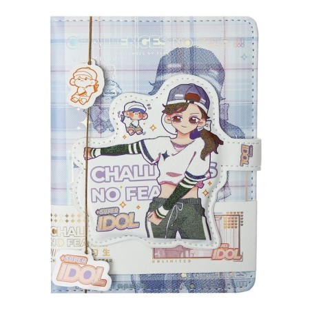 Notebook Gift, A6, 96 sheets, color block, with a curly refrain, PVC cover, "Anime", mix-3