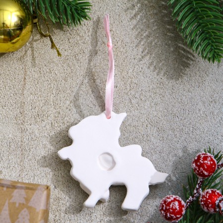 A set of Christmas tree decorations for coloring 4 pcs. "Unicorns" with a suspension, brush-8