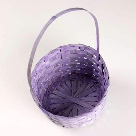 A set of baskets of 3 pcs, d21x10xh36cm, lilac, bamboo-5