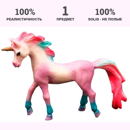 Figure "World of Fantasy: lilac foal-unicoride with color mane"-1