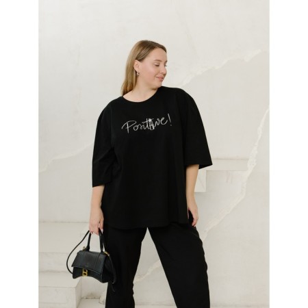 Female T-shirt, size 68-70, black color-2