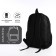 A backpack with a zipper, with USB, 4 outer pockets, bag, pencil case, black color