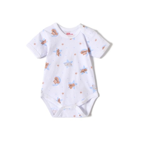 Body baby with short sleeve "Dream", Milk/Blue color, Height 80